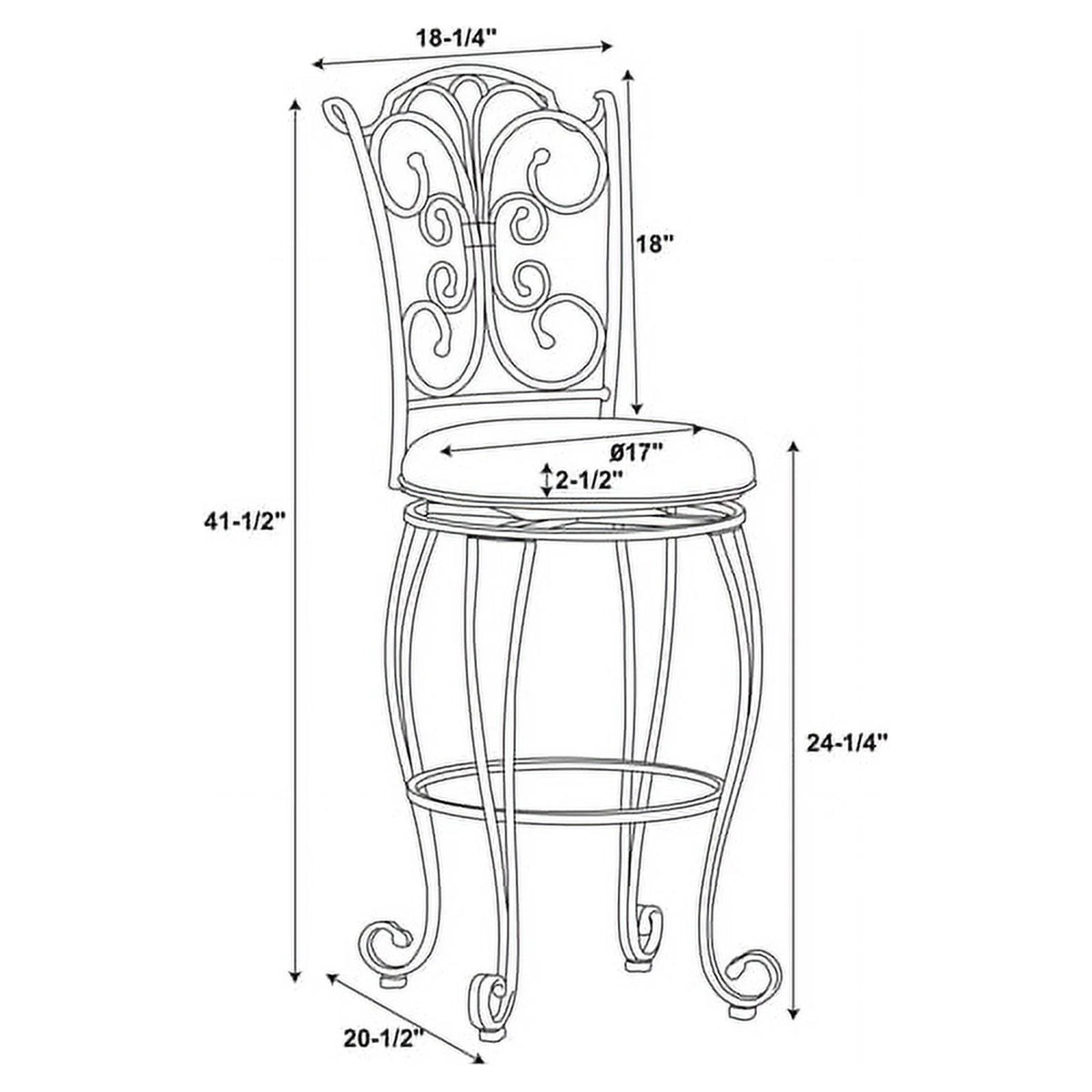 24" Metal Microfiber Counter Stool E2099