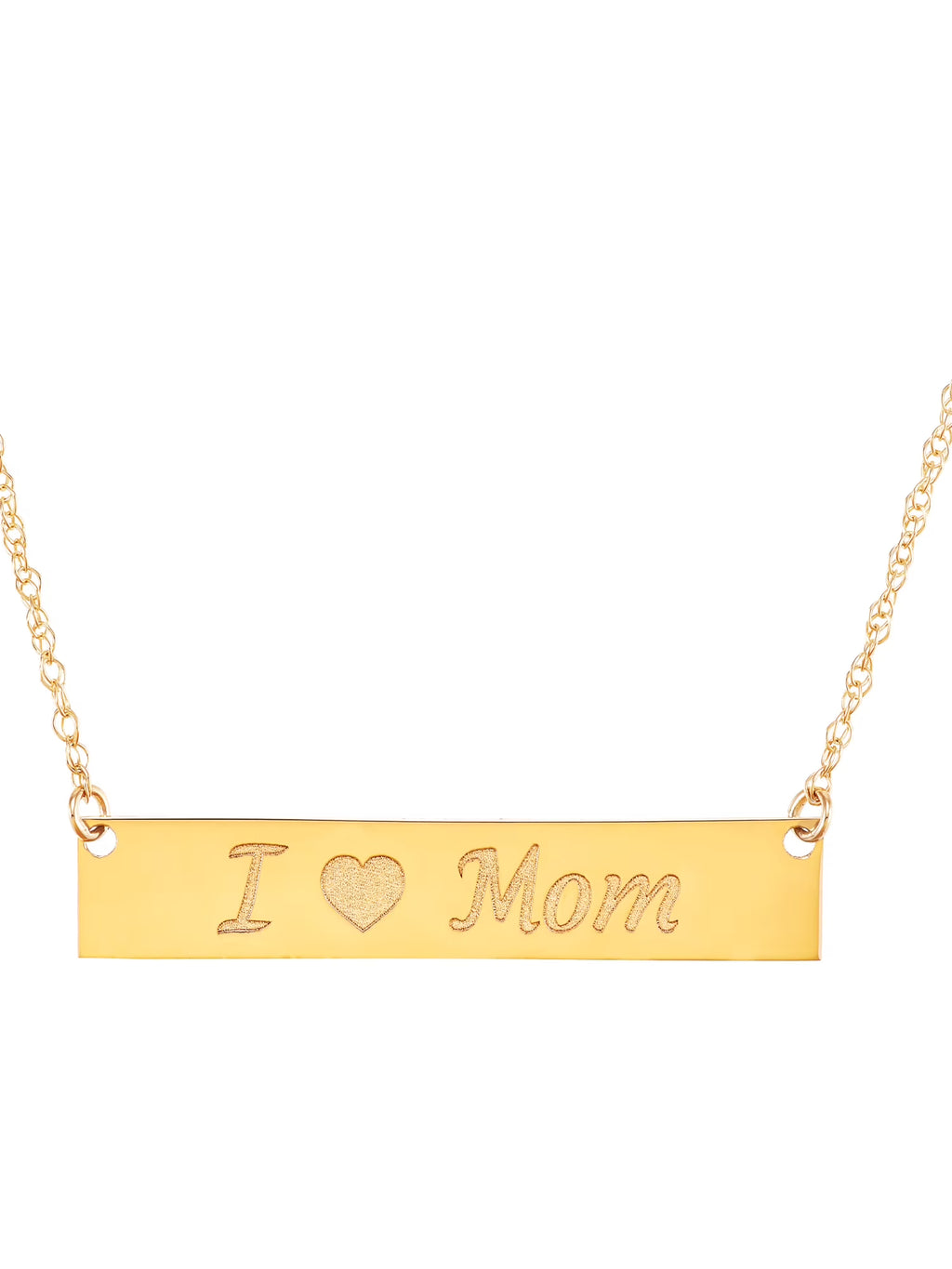 10K Yellow Gold Bar Plaque Necklace, 18" M782225