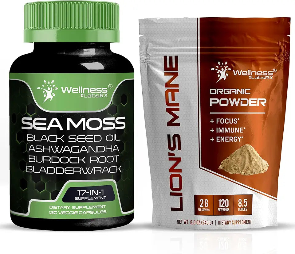 Sea Moss Capsules Lions Mane Powder 2000mg R55941