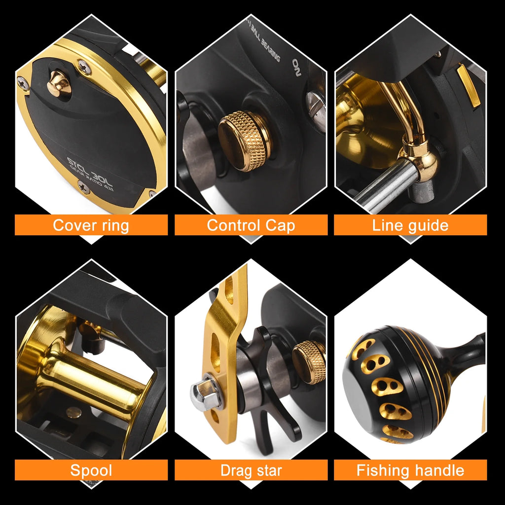 Fishing Reel with Digital Display Line Counter 6+1 BB Ice Fishing Gear 4.1:1 Ratio F369004