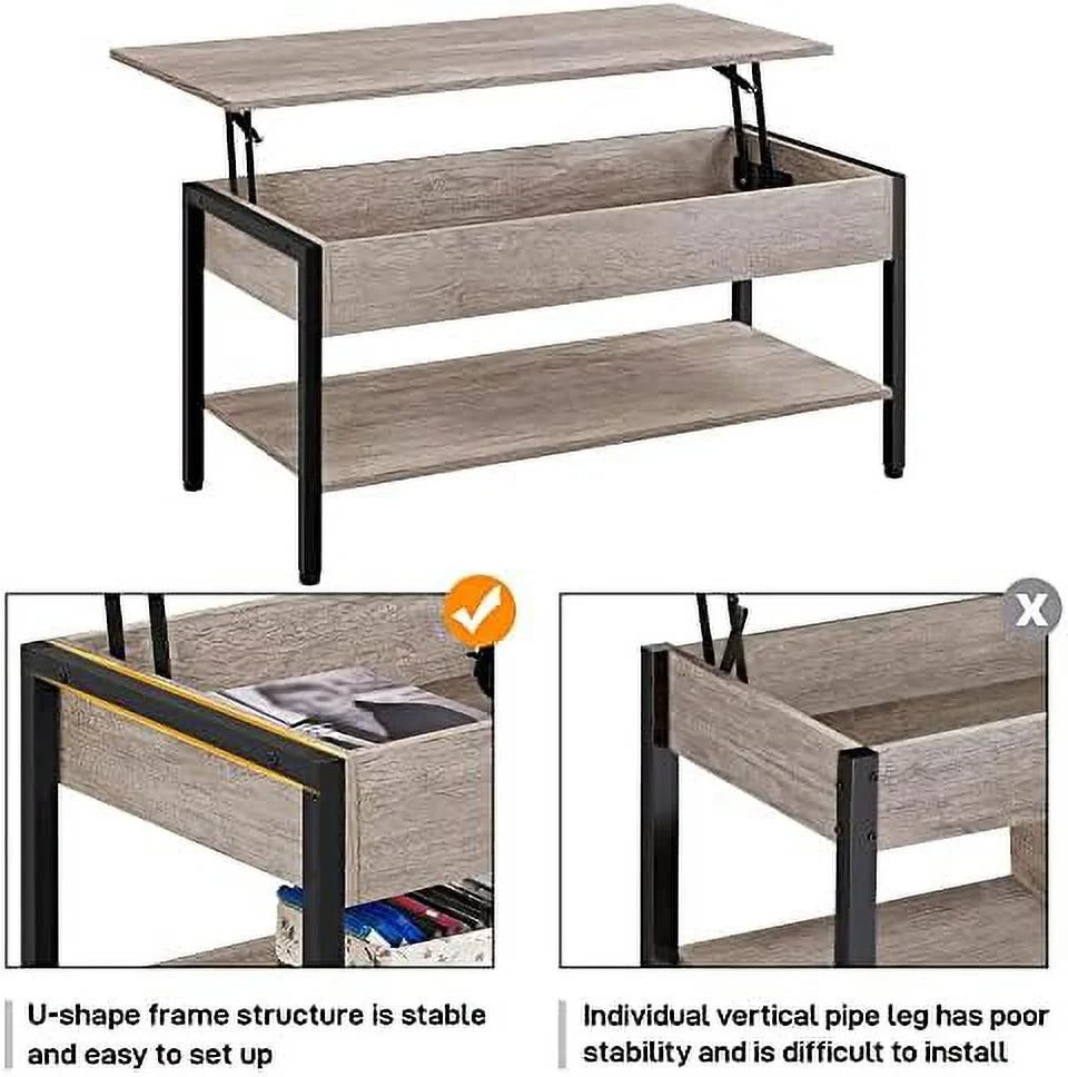 Lift Top Coffee Table Set of 3 with Hidden Compartments P6530