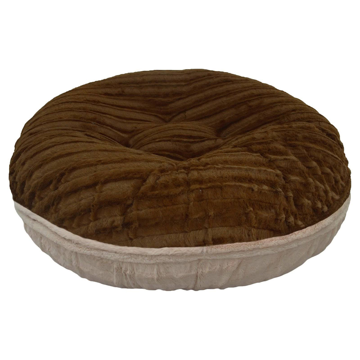 Natural Beauty Godiva Brown Extra Plush Faux Fur Bagel Pet Bed D1686