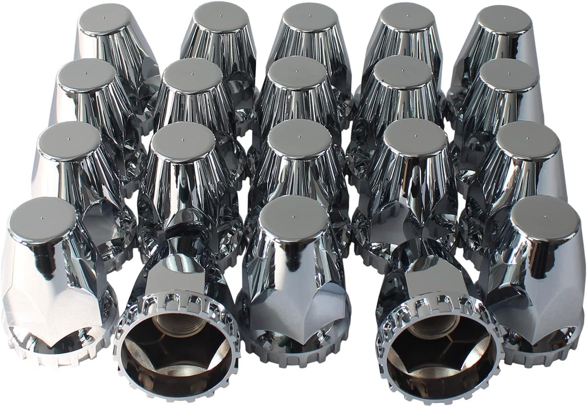 60 Pc Chrome ABS Plastic Screw on Lug Nut Covers with Flange J69368