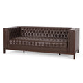 Dark Brown Faux Leather Sofa U1606