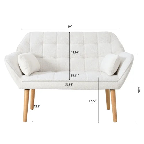 50" Loveseat Sofa with 2 Pillows C15327