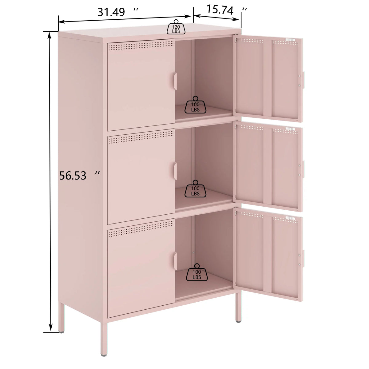 6 Doors Metal Storage Cabinet with Adjustable Shelves T991