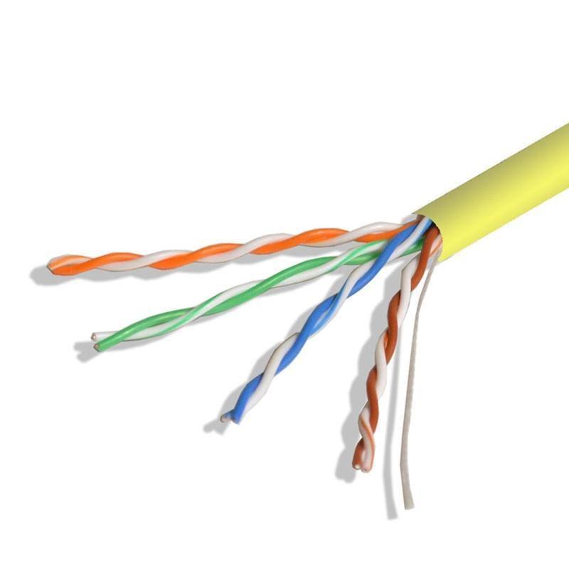 Cat5e Riser UTP Bulk Ethernet Cable 1000ft 350MHz 24AWG Yellow L179637