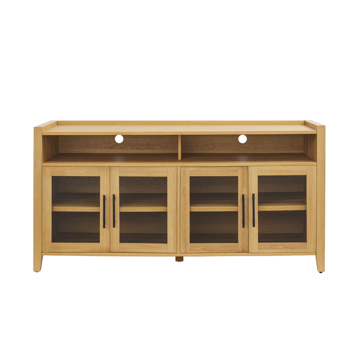 Farmhouse TV Stand for TVs up to 65, Light Honey Finish W43579