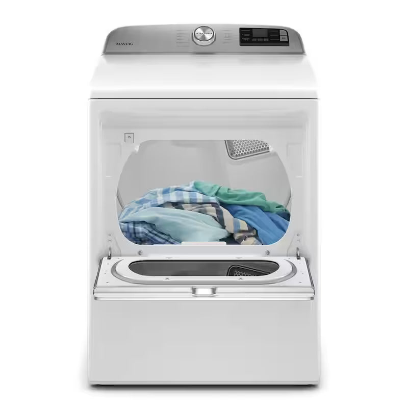 White Gas Dryer with Hamper Door D86634