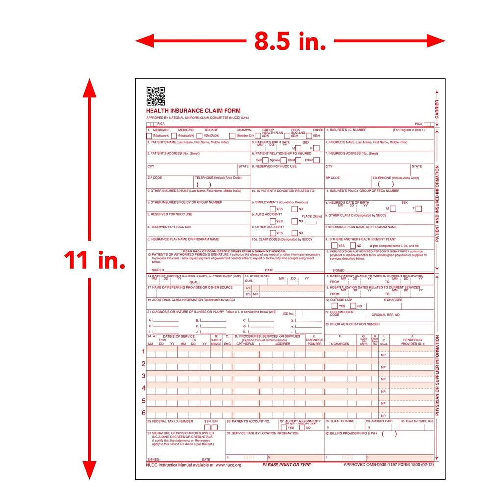 CMS-1500 Health Insurance Claim Form U59336
