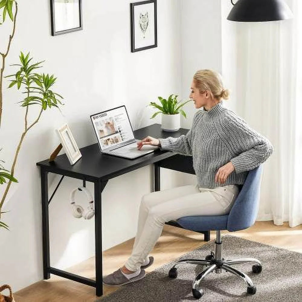 Black 31 Inch Wooden Office Desk with Storage P628423